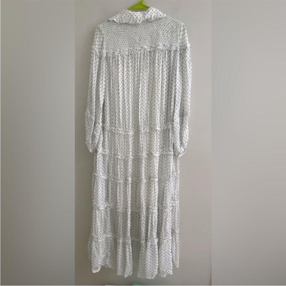 By Anthropologie Long-Sleeve Smocked Tiered Maxi Dress SP new #252 - Picture 7 of 7